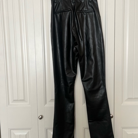 Abercrombie The Skinny Ultra High Rise Leather Split Hem Pant - Picture 7 of 8